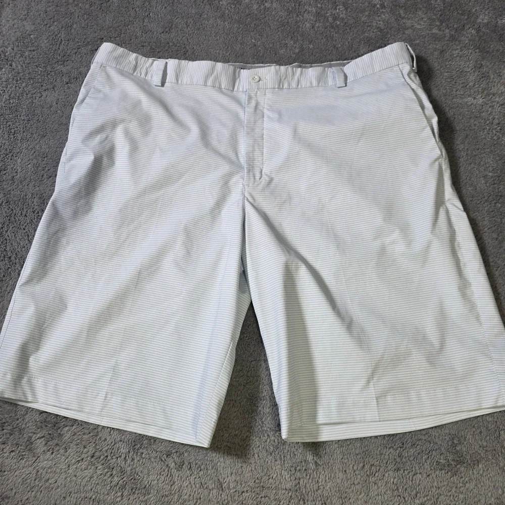 Nike Mens 40 Golf Shorts Light Blue White‎ Striped Dri-FIT Tour Performance